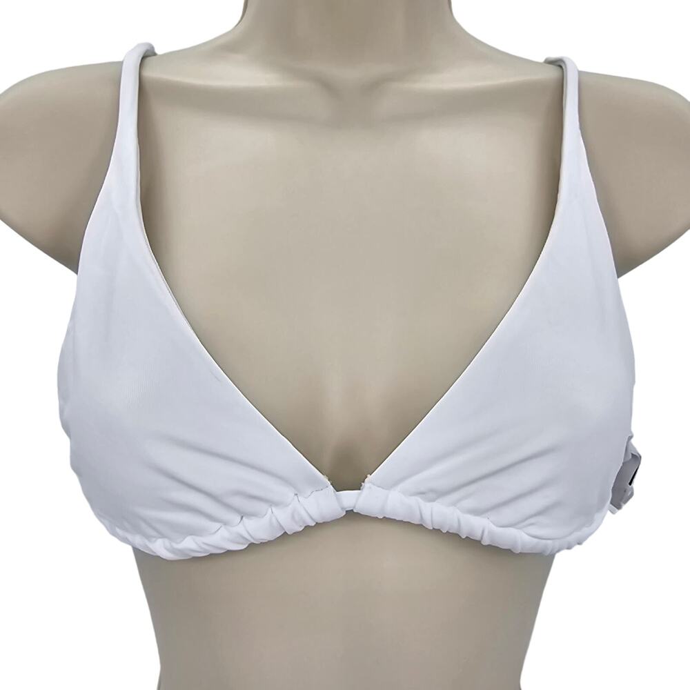 Andie Swim X Demi Moore Womans size S The Tropez Bikini Top White Swimwear NEW